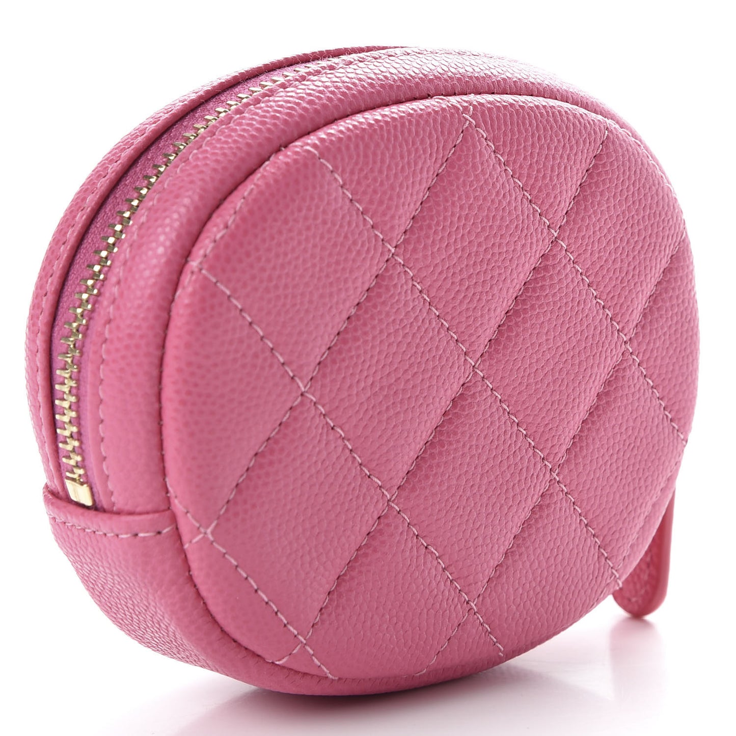 Caviar Quilted Zip Around Classic Coin Purse Pink