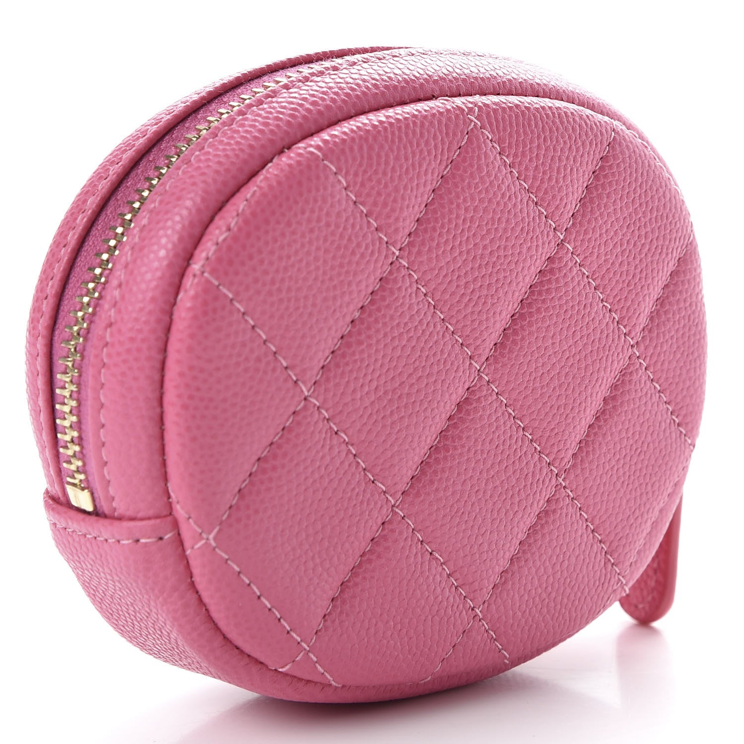 Chanel Caviar Quilted Zip Around Classic Coin Purse Pink 3 of 8