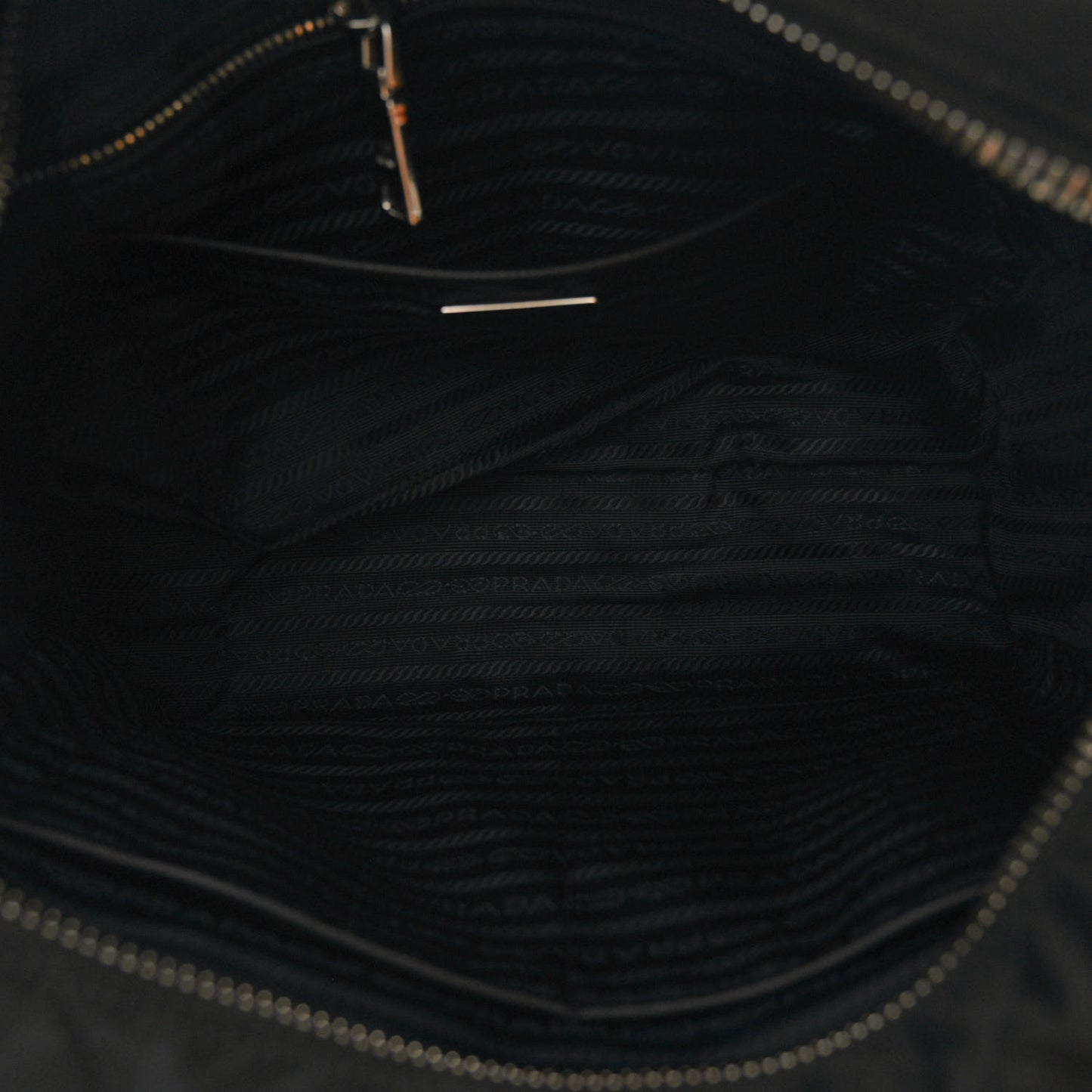 Nylon Tessuto Impuntu Quilted Shoulder Bag Black