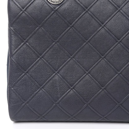 Chanel Calfskin Diamond Embossed Large CC Zip Shopping Tote Blue 11 of 14
