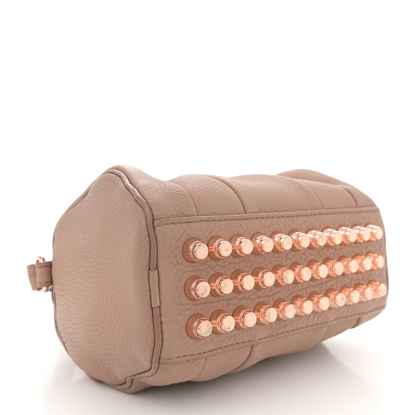 Pebbled Lambskin Mini Rockie Latte Rose Gold Hardware