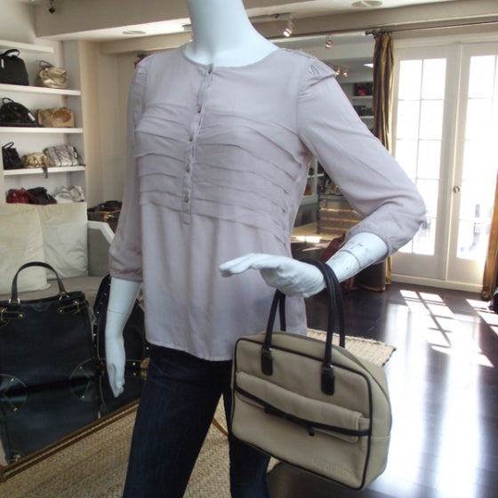 Miu Miu Canvas Small Bow Tote Tan 2 of 11