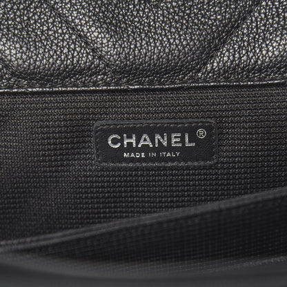 Chanel Calfskin Chevron Quilted XXL Travel Flap Bag Black 6 of 12