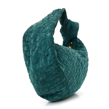 Bottega Veneta Suede Intrecciato Teen Jodie Hobo Petroleum Blue 3 of 10