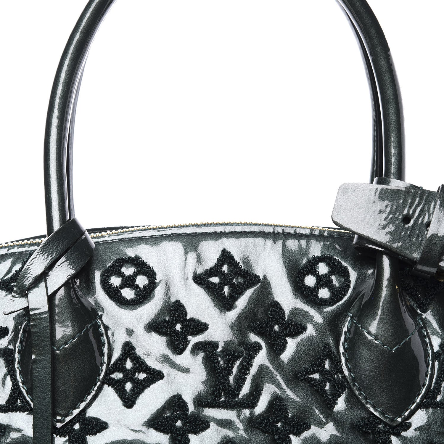 Louis Vuitton Patent Lambskin Fascination Lockit Vert Fonce 10 of 13