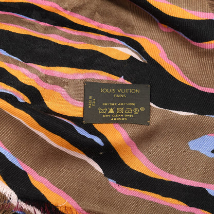 Louis Vuitton Silk Wool Monogram Zebra Shawl 3 of 3