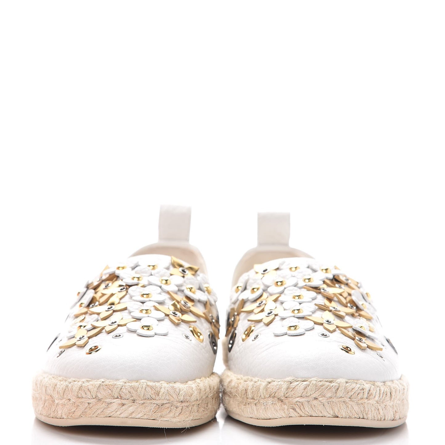 Calfskin Tropical Bloom Espadrille Flat 36 White
