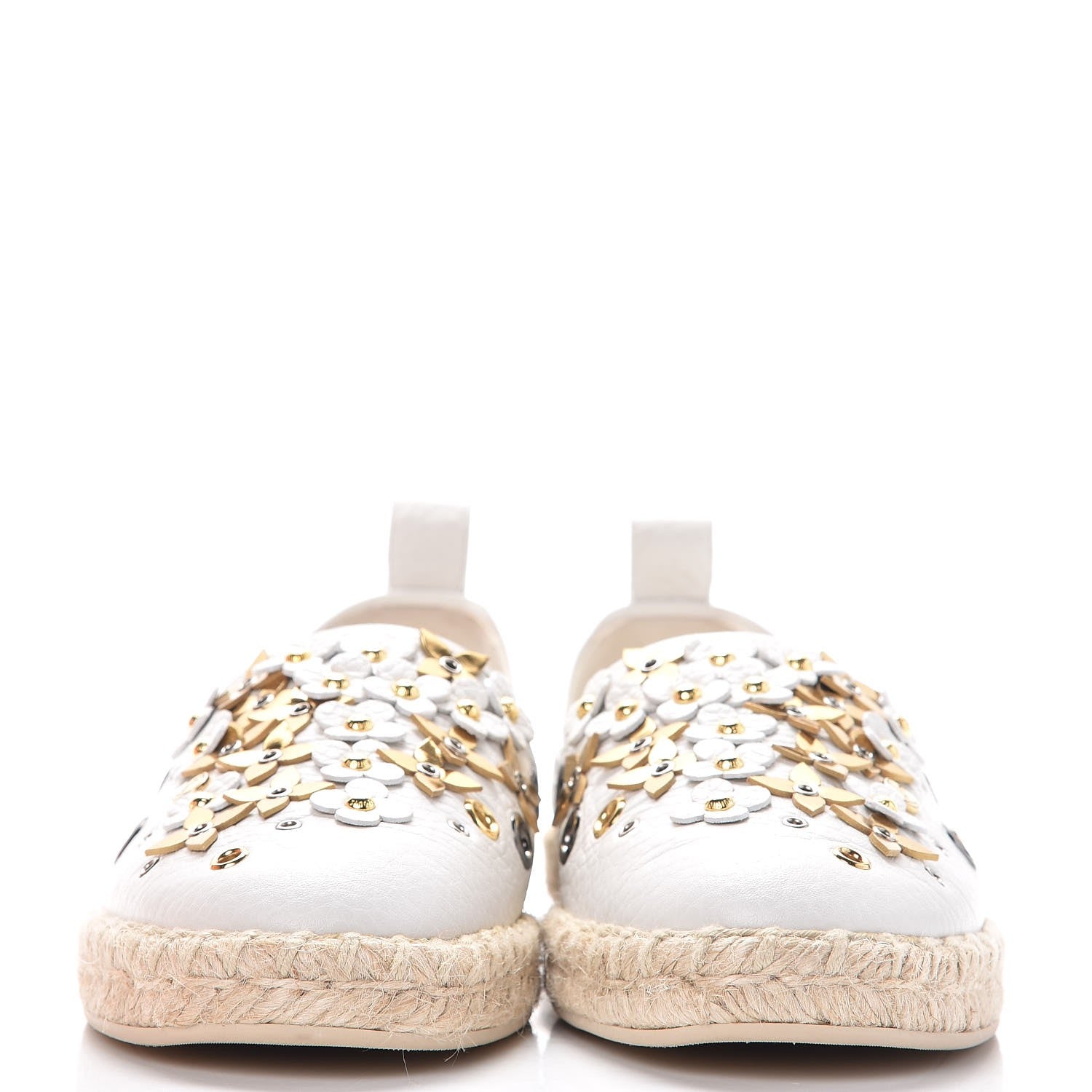 Louis Vuitton Calfskin Tropical Bloom Espadrille Flat 36 White 2 of 9