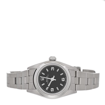 Rolex Stainless Steel 24mm Oyster Perpetual Watch Black 76080 2 of 4