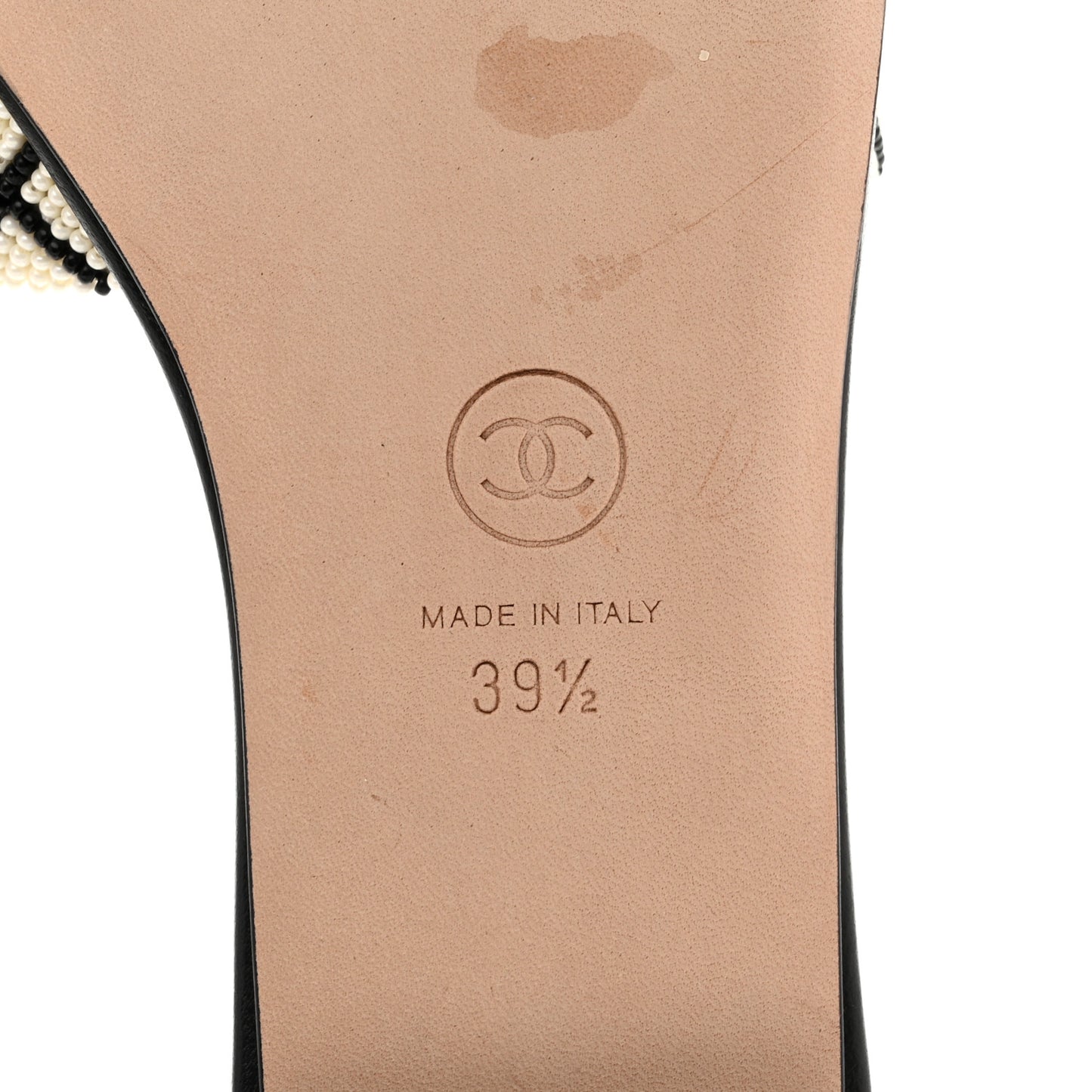 Pearl Embroidery CC Mules 39.5 Black White