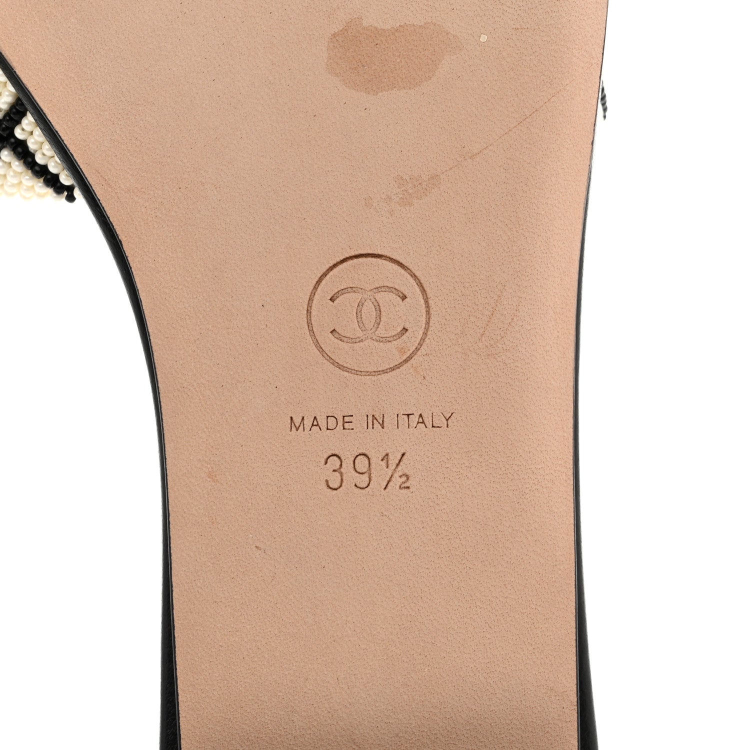 Chanel Pearl Embroidery CC Mules 39.5 Black White 8 of 10