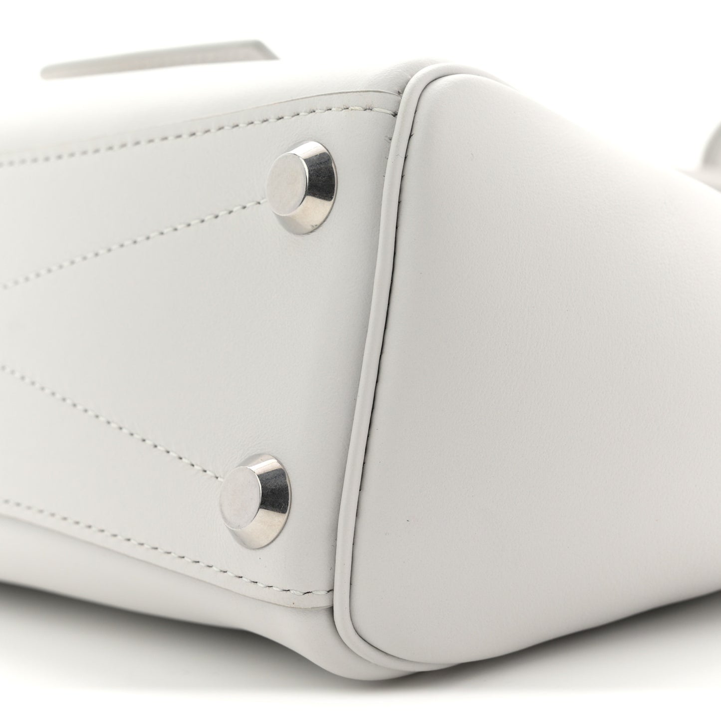 Smooth Calfskin Mini Bel Air Carry All Bag White