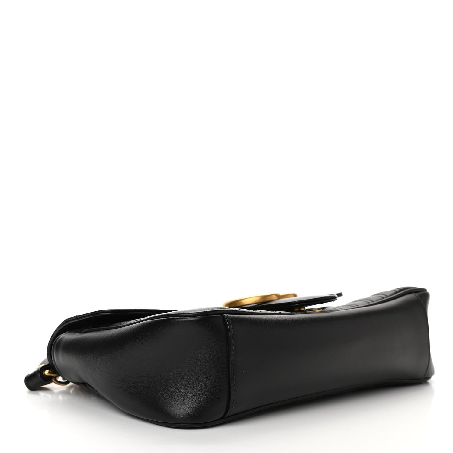Gucci Calfskin Matelasse Small GG Marmont Shoulder Bag Black 4 of 10