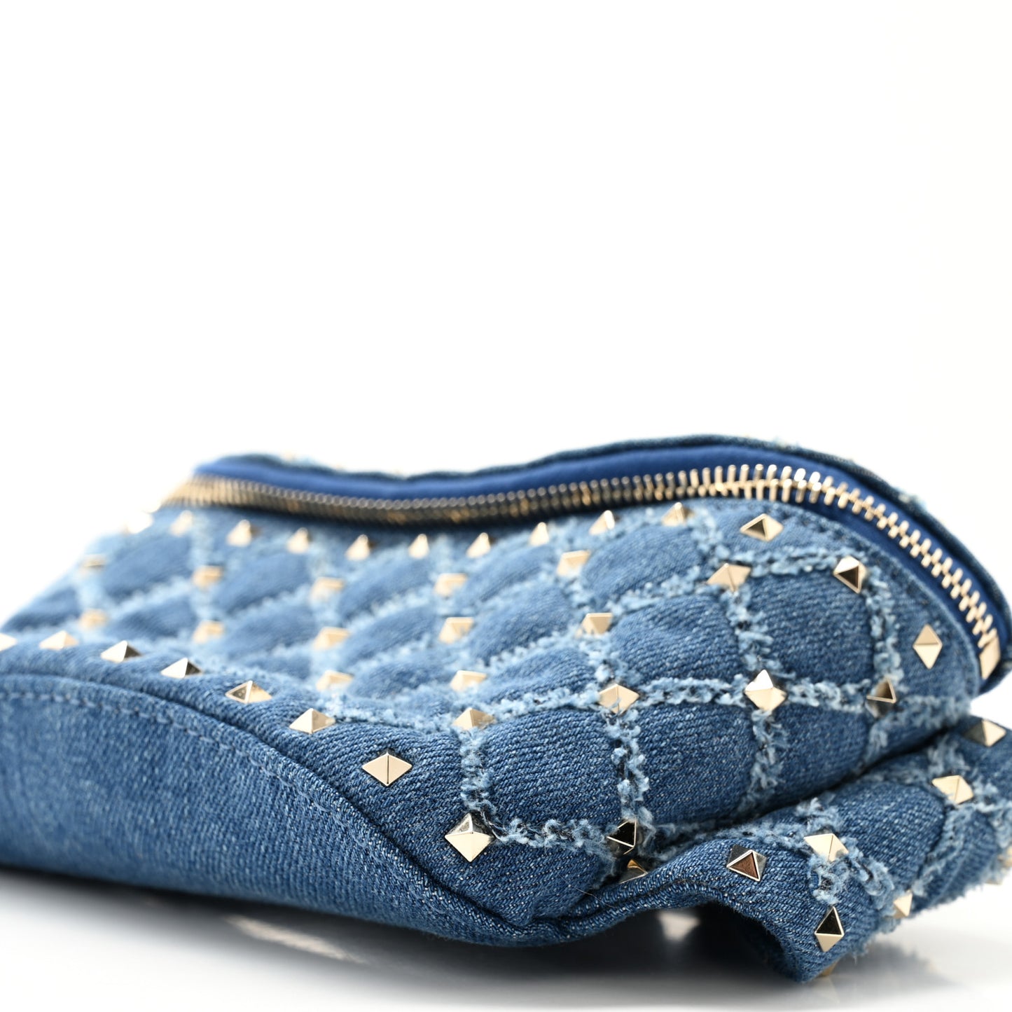 Denim Rockstud Spike Belt Bag Denim