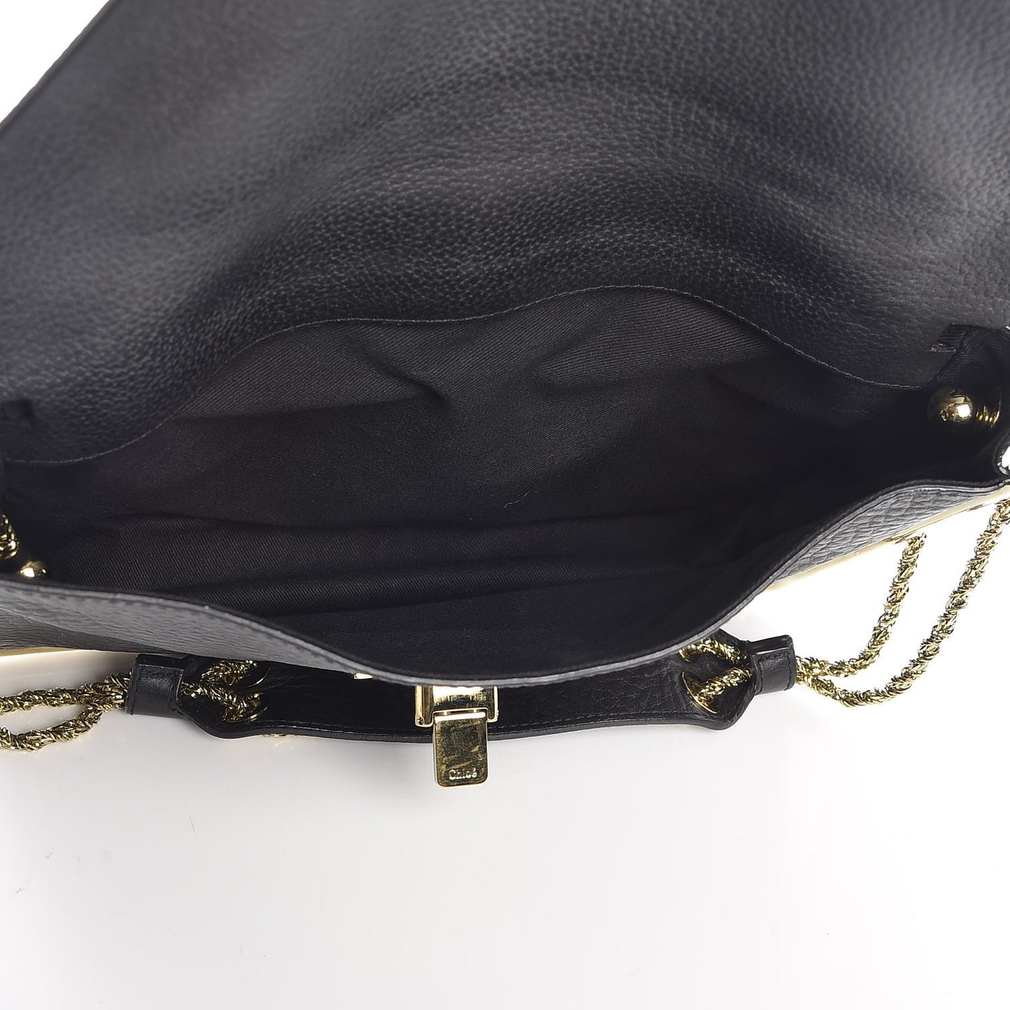 Grained Calfskin Medium Sally Flap Bag Black