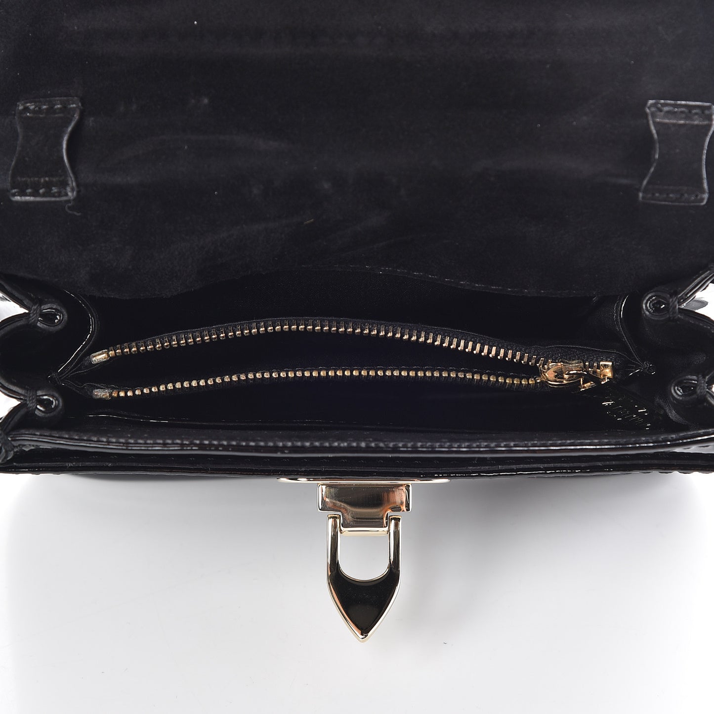 Patent Mini Rockstud Crossbody Bag Black