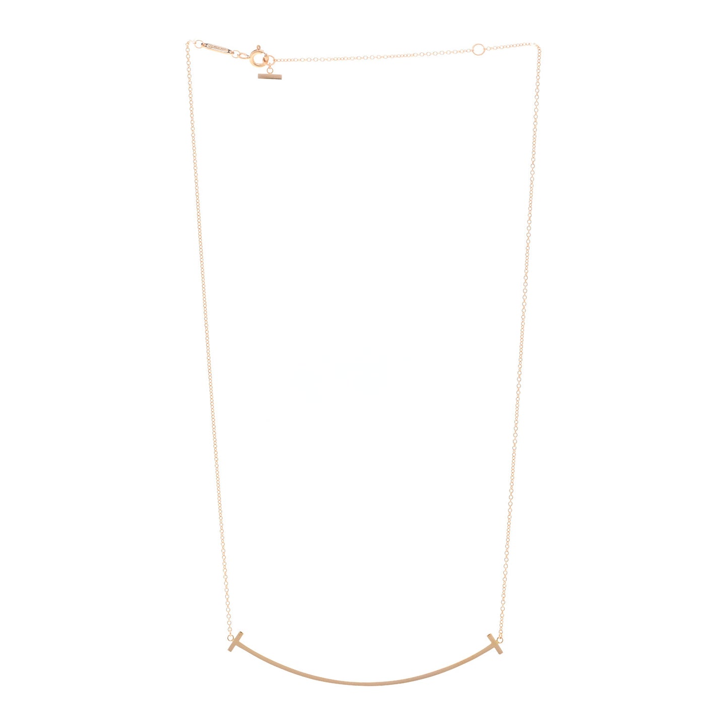 18K Rose Gold Large T Smile Pendant Necklace