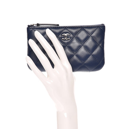 Chanel Lambskin Quilted Small Cosmetic Case Blue 2 of 8