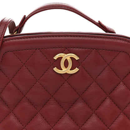 Chanel Calfskin Quilted CC Small Vanity Case Dark Red 8 of 14