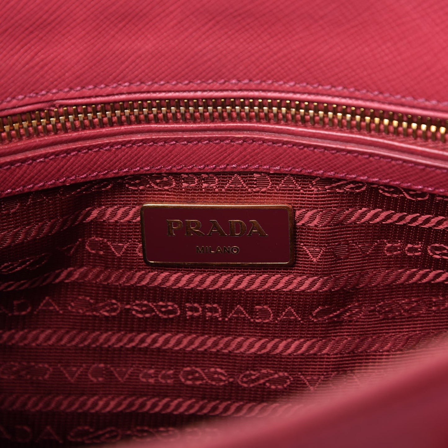 Saffiano Small Galleria Double Zip Tote Fuxia