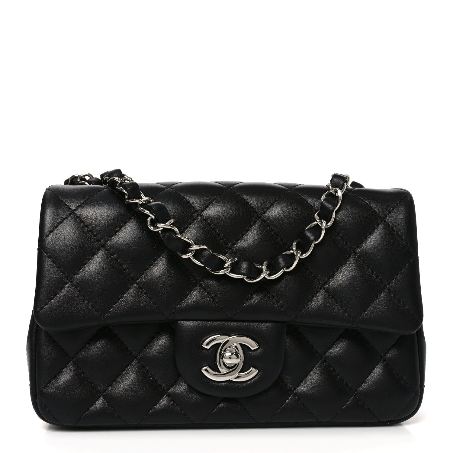 Chanel Lambskin Quilted Mini Rectangular Flap Black 1 of 11