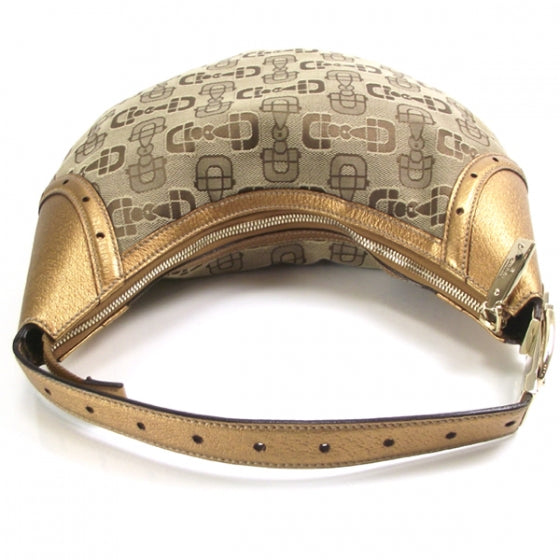 Canvas Horsebit Glam Hobo Bronze