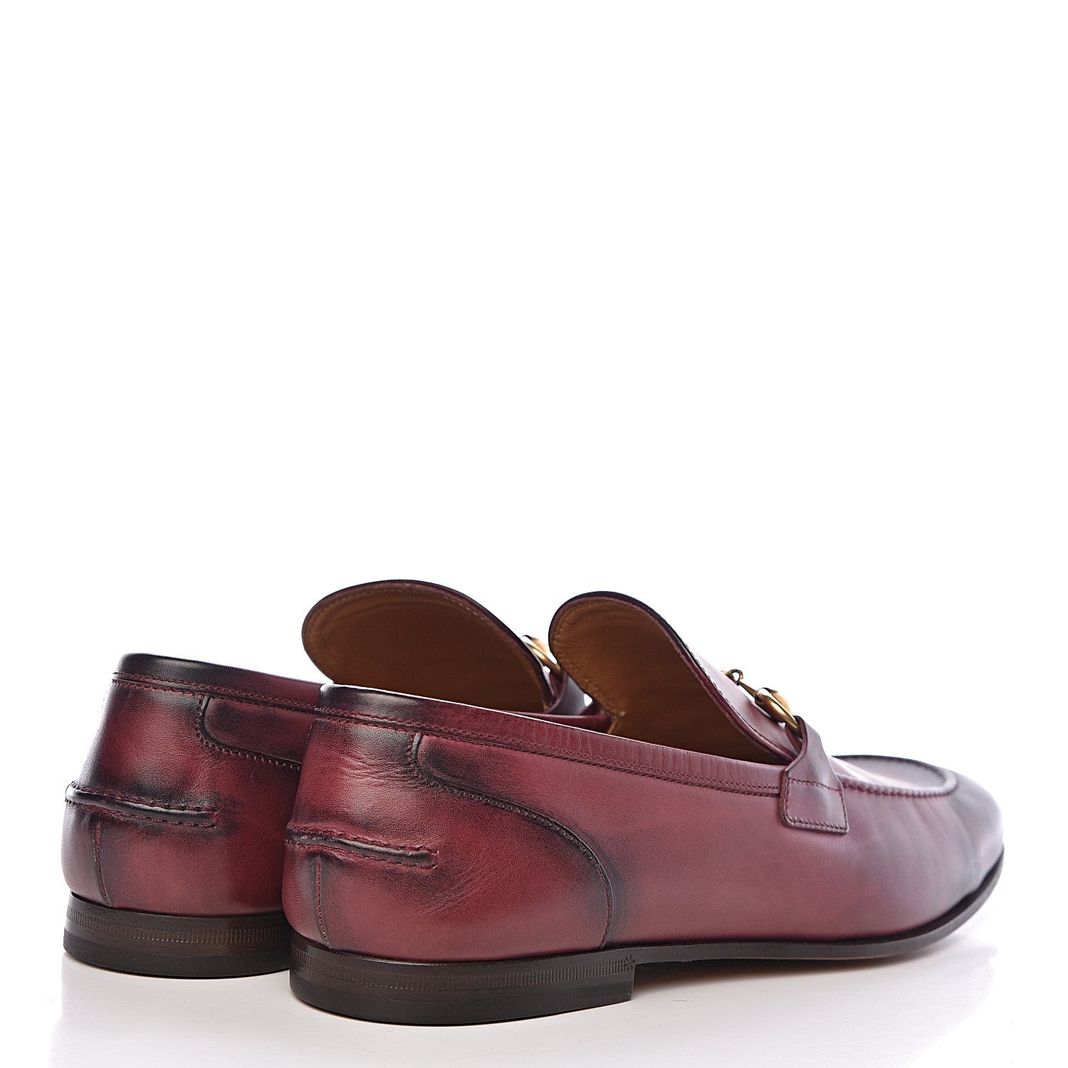 Gucci Calfskin Horsebit Mens Jordaan Loafers 9 Strong Red 4 of 11