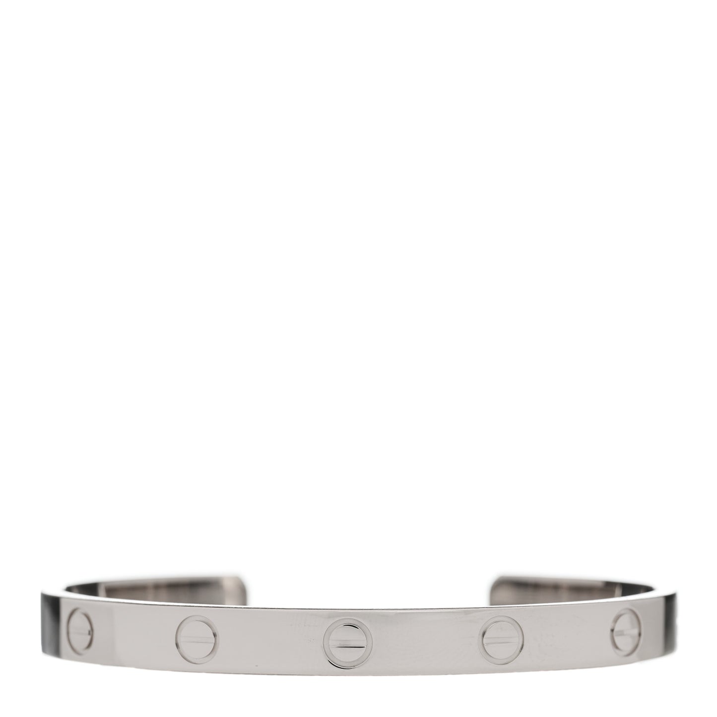 18K White Gold LOVE Cuff Bracelet 17