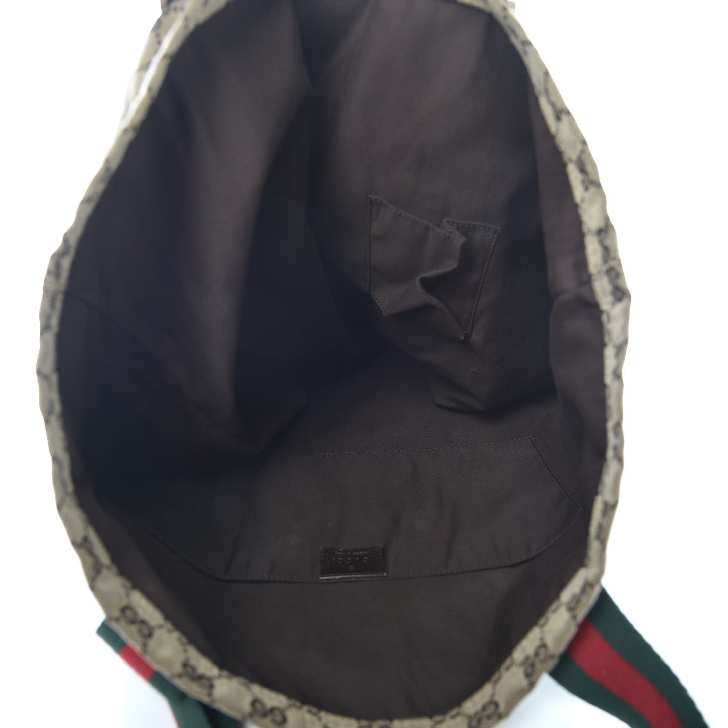 GG Monogram Medium Web Handle Vertical Tote Dark Brown