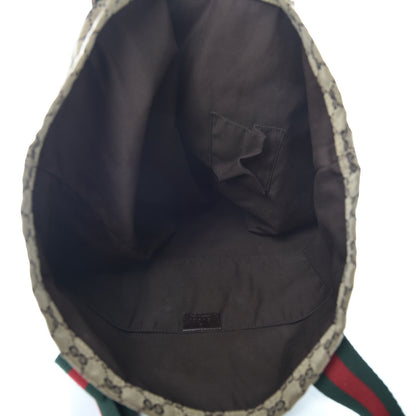 Gucci GG Monogram Medium Web Handle Vertical Tote Dark Brown 5 of 14