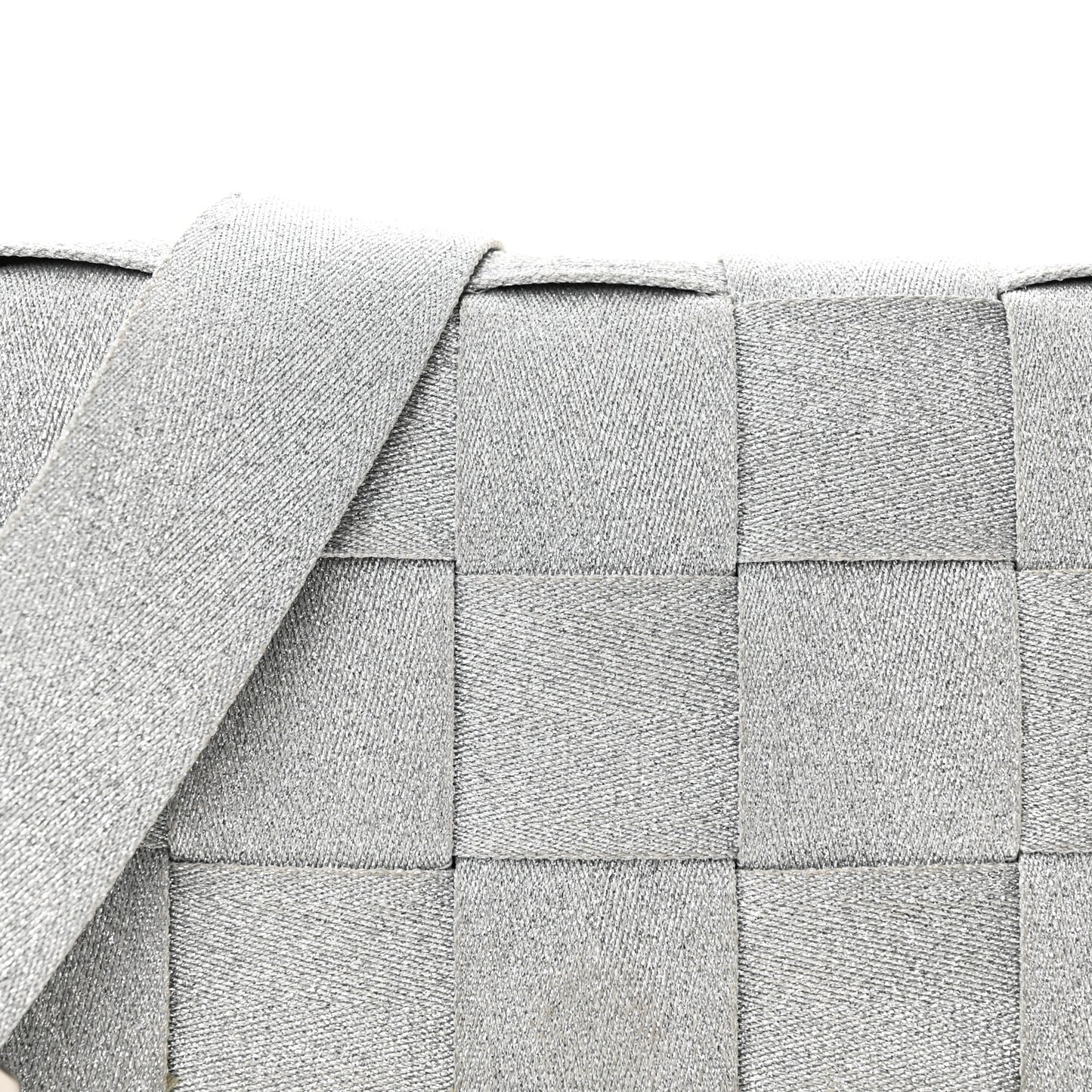 Webbing Maxi Intrecciato Cassette Bag Silver