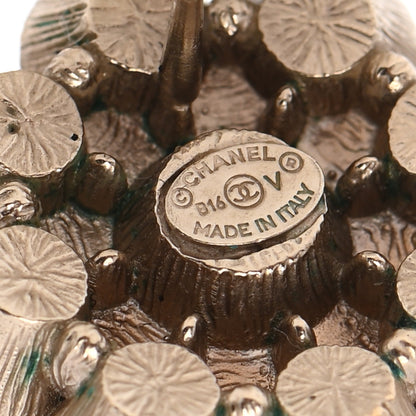 Chanel Crystal CC Flower Earrings Gold 4 of 6