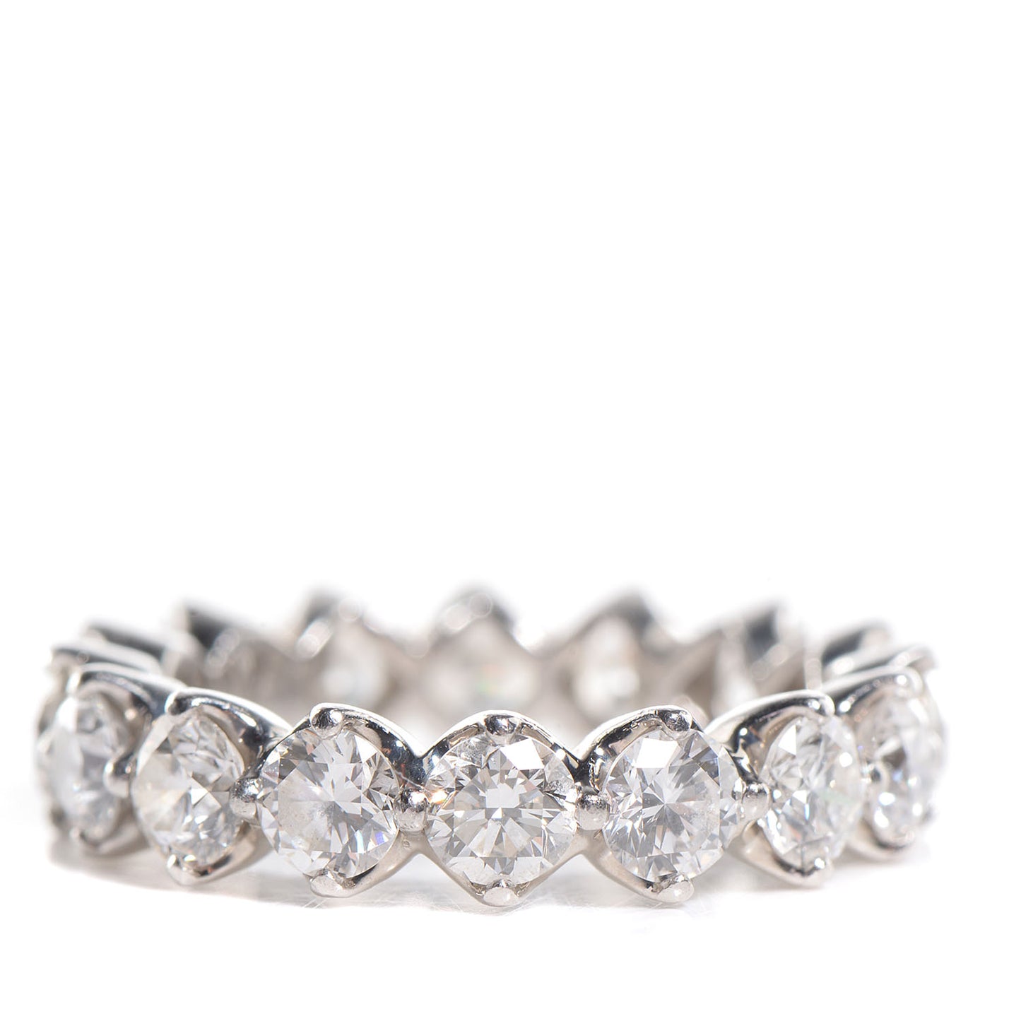 DE BEERS Diamond Platinum Allegria Eternity Ring Full Band Size 7.5