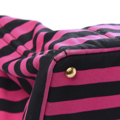 Prada Canapa Striped Tote Fuxia 8 of 15