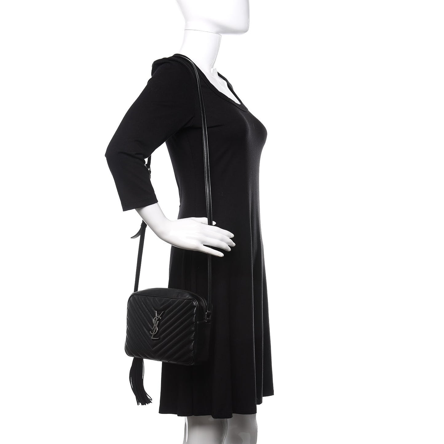 Calfskin Matelasse Monogram Lou Camera Bag Black