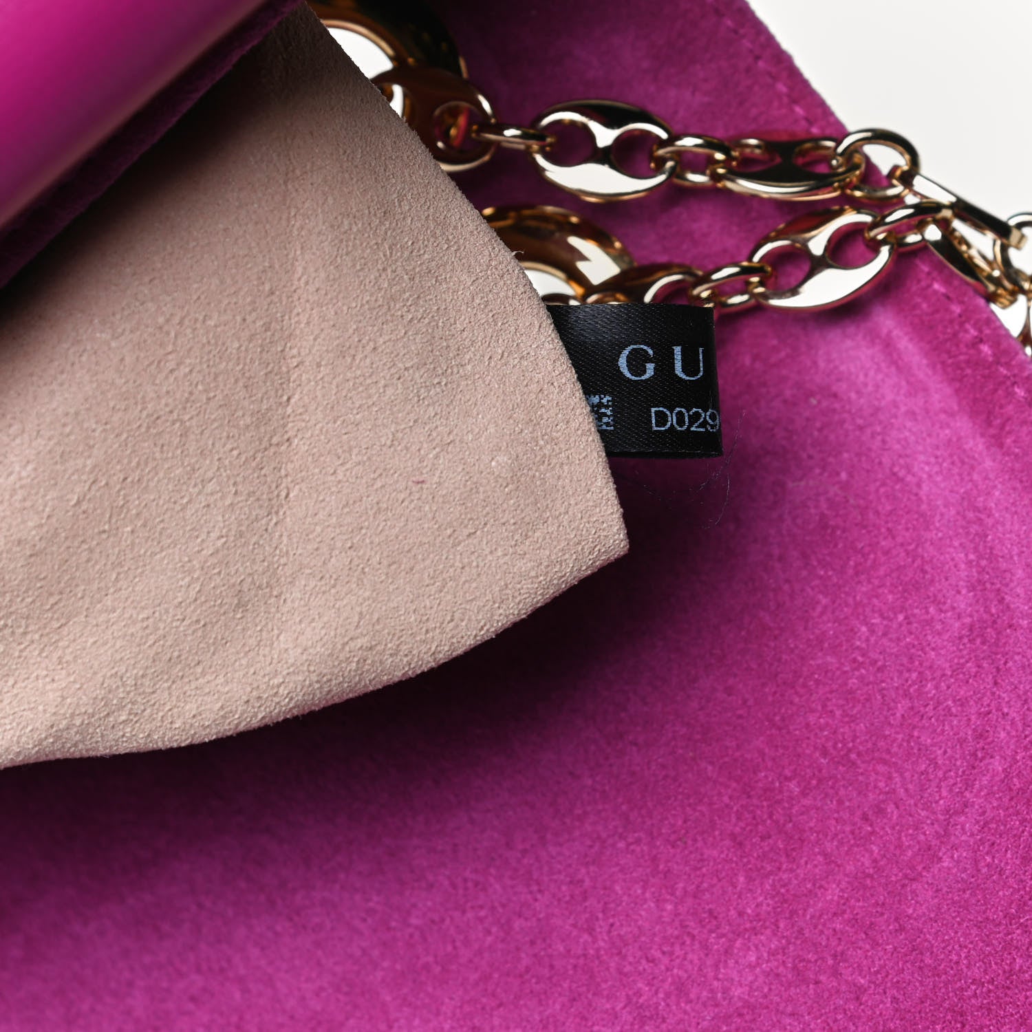 Gucci Suede Azalea Calfskin Small Marina Chain Shoulder Bag Fucsia 8 of 14