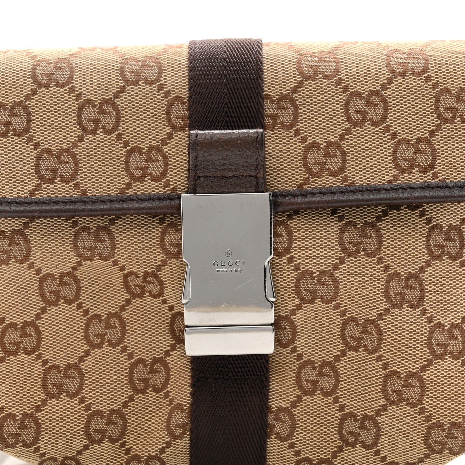 Gucci Monogram Waist Pouch Bag Dark Brown 8 of 10