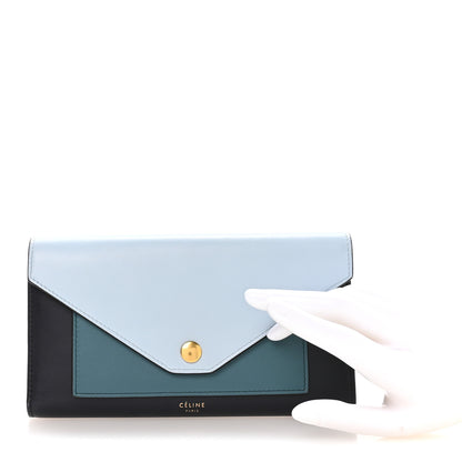 Celine Liege Calfskin Pocket Tri-Fold Multifunction Envelope Flap Wallet Mineral Multicolor 2 of 7