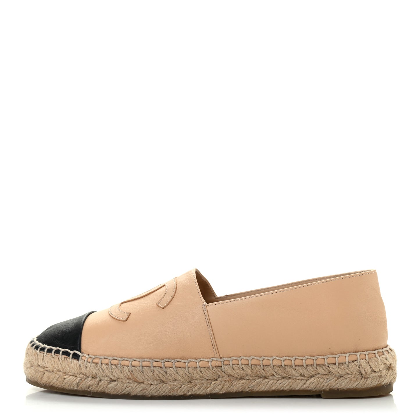 Lambskin CC Espadrilles 38 Beige Black