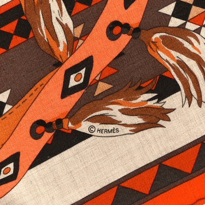 Hermes Cashmere Silk Les Chevaux Qataris Shawl 140 4 of 6