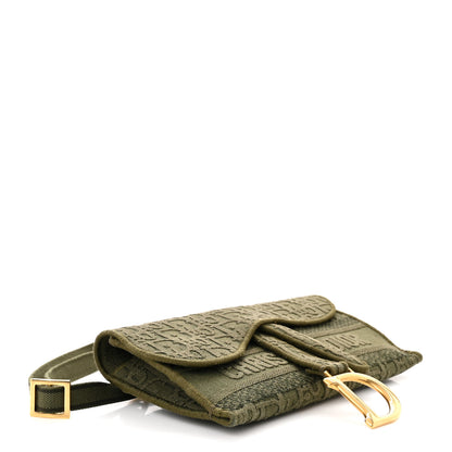 Christian Dior Oblique Embroidered Slim Saddle Pouch Green 4 of 10