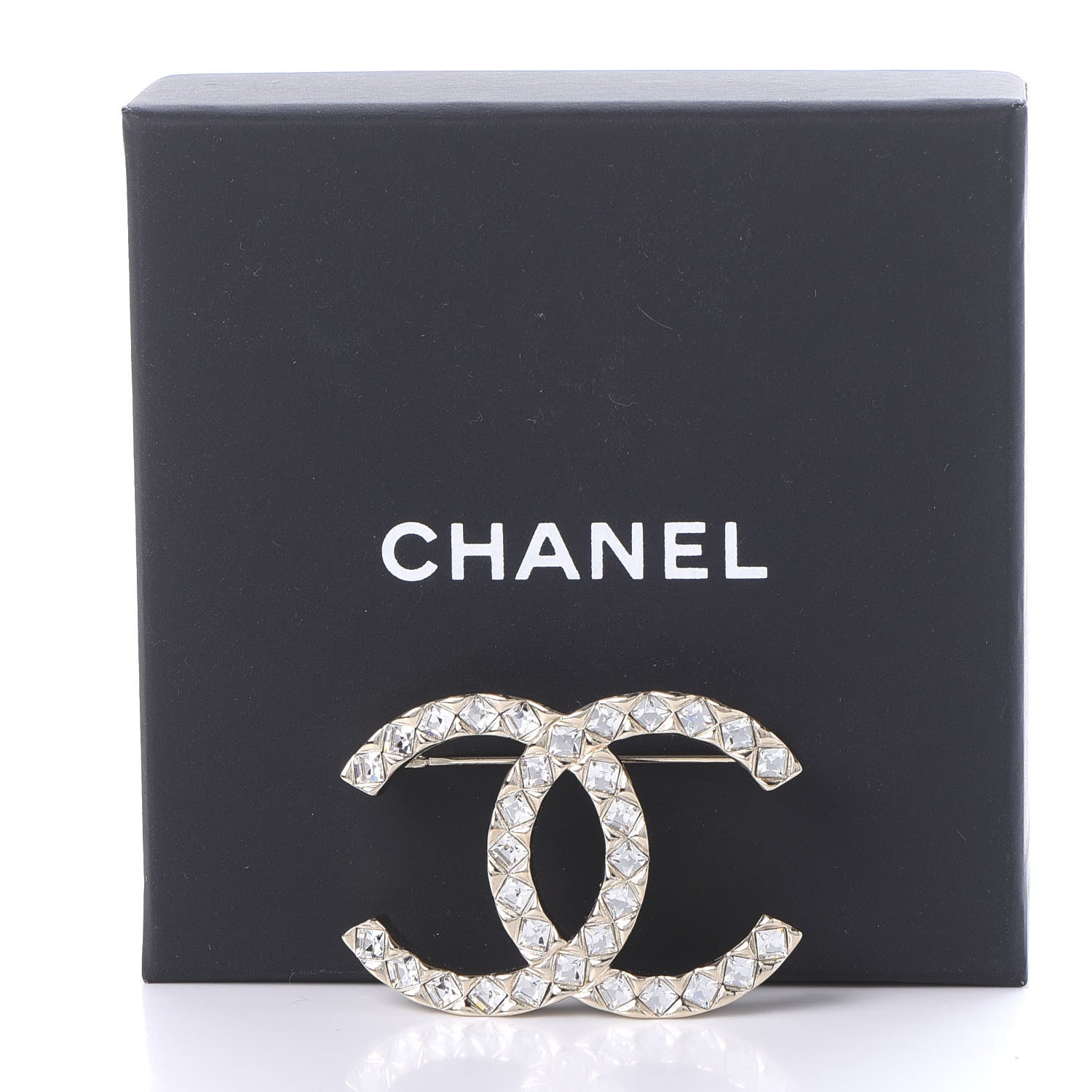 Chanel Baguette Crystal High Society CC Brooch Gold 5 of 5