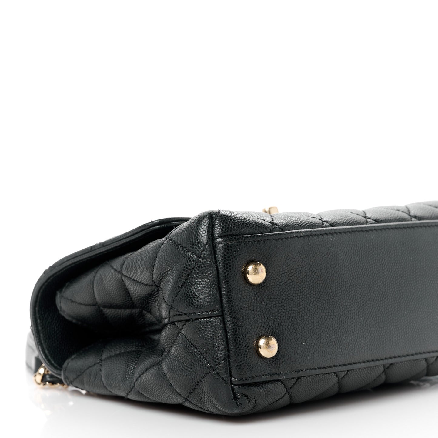 Caviar Quilted Mini Coco Handle Flap Black