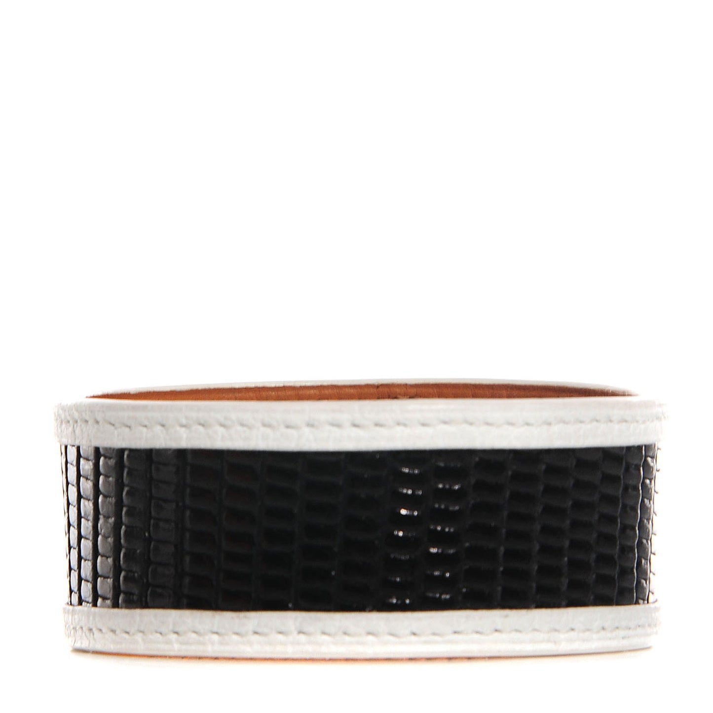 Lizard Petit H Bracelet M Blanc Noir