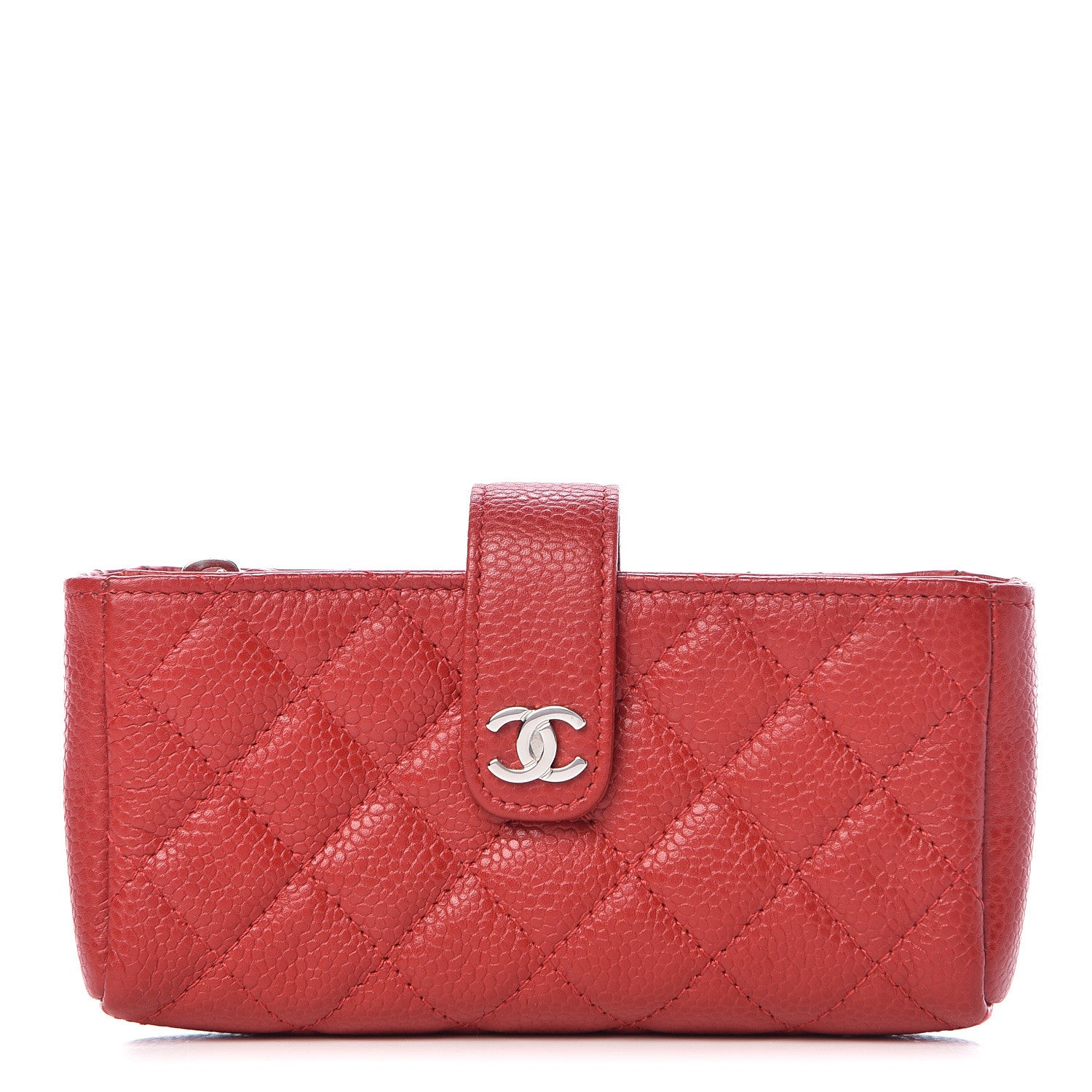 Chanel Caviar Quilted Mini Phone Holder Clutch Red 1 of 13