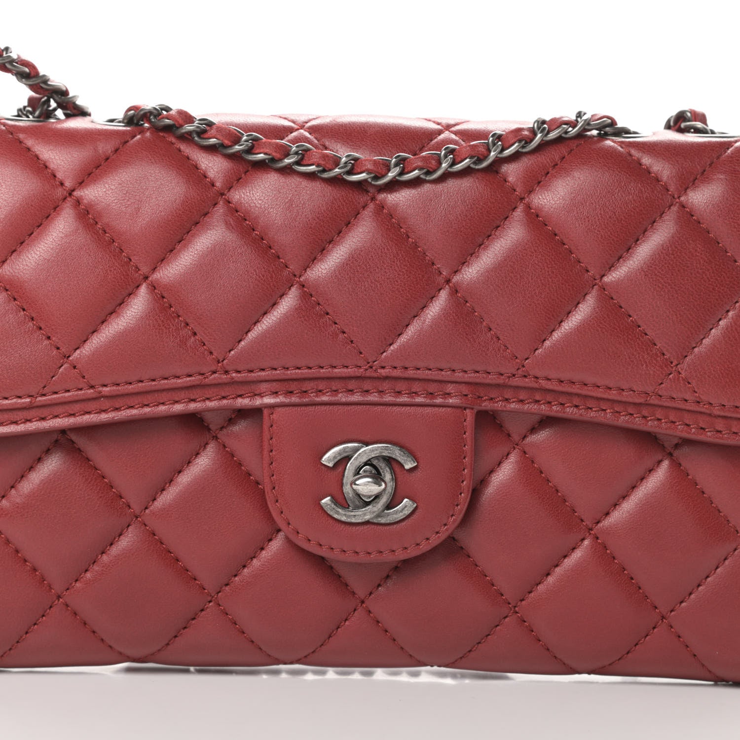 Chanel Lambskin Quilted Citizen Zip Flap Red 8 of 13