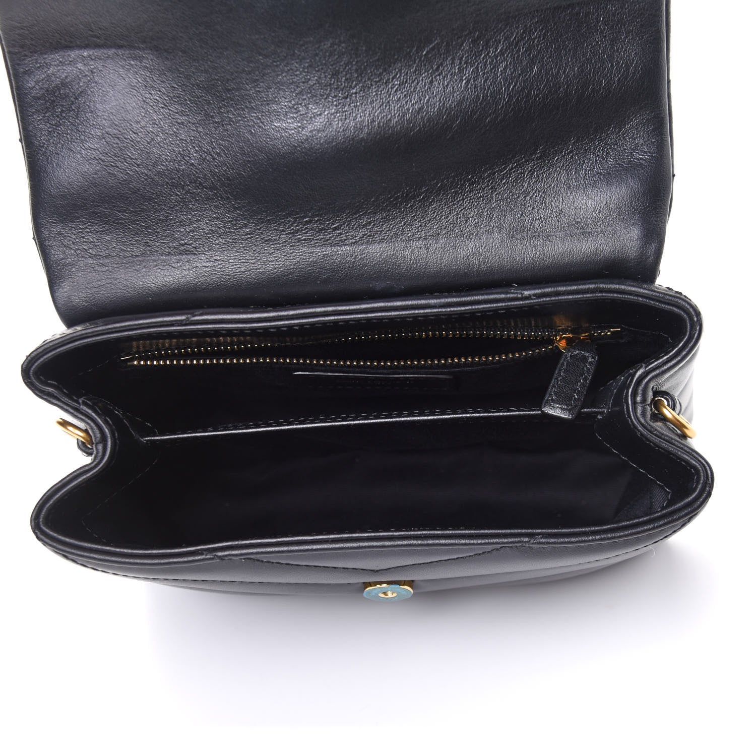 Saint Laurent Calfskin Y Quilted Monogram Toy Loulou Crossbody Bag Black 4 of 4