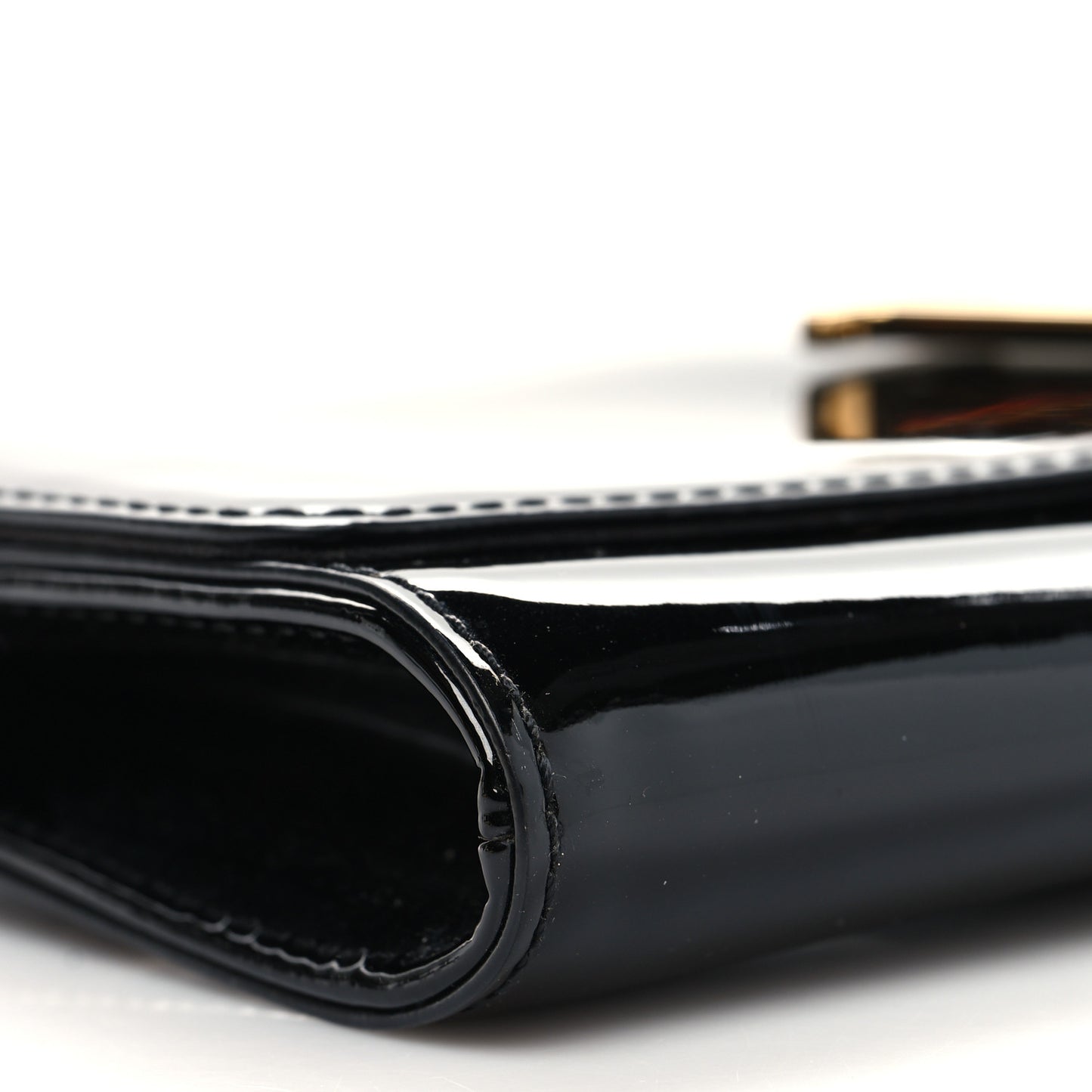 Patent Louise Clutch Black