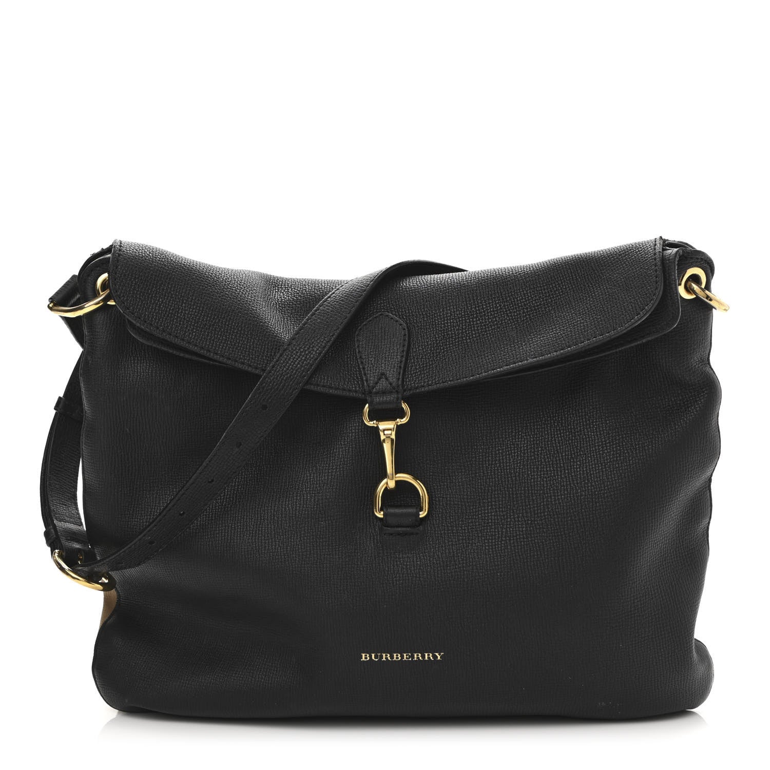 Burberry Derby Calfskin House Check Cornwall Hobo Black 1 of 14