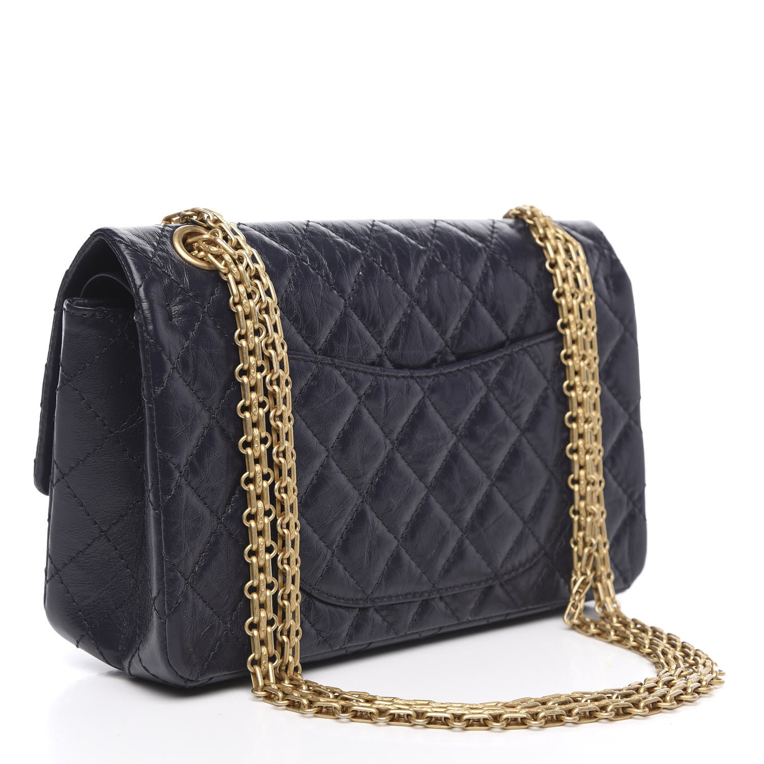 Chanel Aged Calfskin Quilted 2.55 Reissue 225 Flap Navy 3 of 11